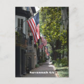 Carte Postale Drapeau Savannah Georgia Lined E Jones St Photogra (Devant)