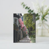 Carte Postale Drapeau Savannah Georgia Lined E Jones St Photogra (Debout devant)