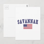 Carte Postale Drapeau Savannah US (Devant / Derrière)