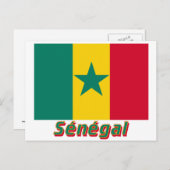Carte Postale Drapeau Sénégal avec le nom français (Devant / Derrière)