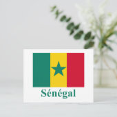 Carte Postale Drapeau Sénégal avec nom en français (Debout devant)