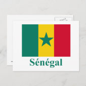 Carte Postale Drapeau Sénégal avec nom en français (Devant / Derrière)
