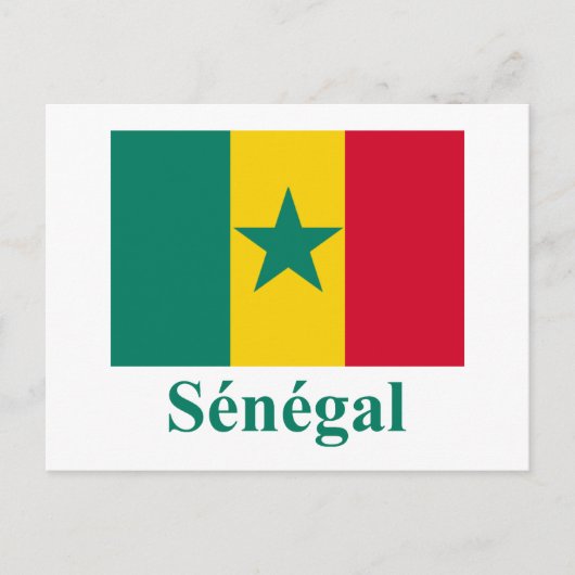 Carte Postale Drapeau Sénégal avec nom en français (Devant)