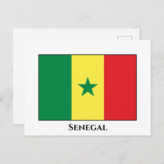 Carte Postale Drapeau sénégalais (Devant / Derrière)