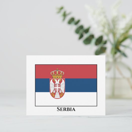 Carte Postale Drapeau serbe (Debout devant)