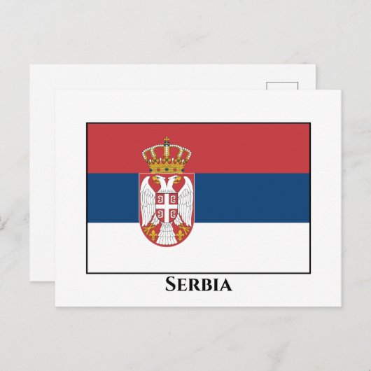 Carte Postale Drapeau serbe (Devant / Derrière)