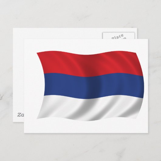 Carte Postale Drapeau serbe (Devant / Derrière)