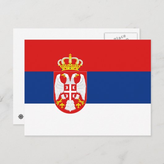 Carte postale Drapeau Serbie (Devant / Derrière)