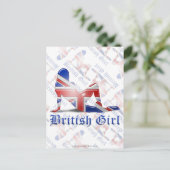 Carte Postale Drapeau Silhouette de la fille britannique (Debout devant)