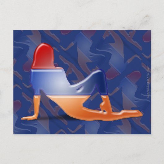 Carte Postale Drapeau Silhouette pour fille arménienne (Devant)