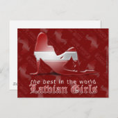 Carte Postale Drapeau Silhouette pour fille lettonne (Devant / Derrière)