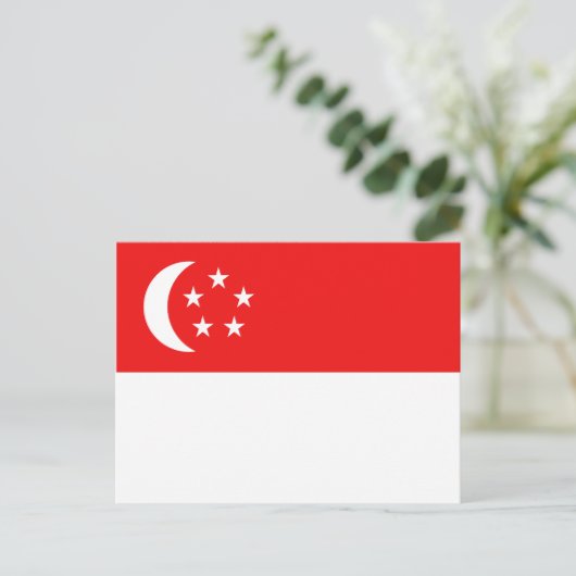 Carte postale Drapeau Singapour (Debout devant)