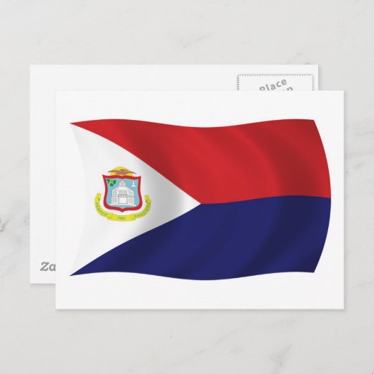 Carte postale Drapeau Sint Maarten (Devant / Derrière)