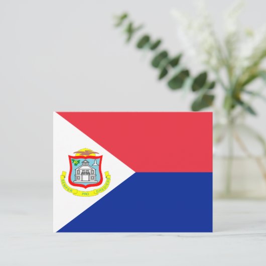 Carte Postale Drapeau Sint Maarten (Debout devant)