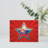 Carte Postale Drapeau slovaque avec rayons lumineux (Debout devant)