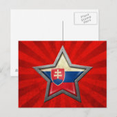 Carte Postale Drapeau slovaque avec rayons lumineux (Devant / Derrière)