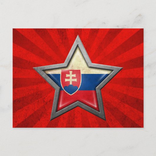 Carte Postale Drapeau slovaque avec rayons lumineux (Devant)