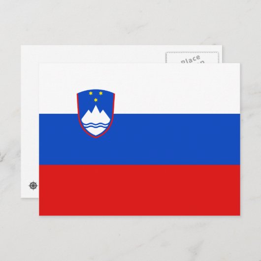 Carte postale Drapeau Slovénie (Devant / Derrière)