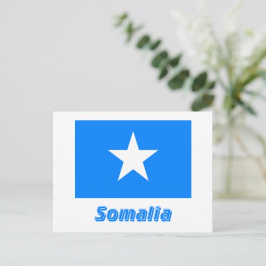 Carte Postale Drapeau Somalie avec nom (Debout devant)