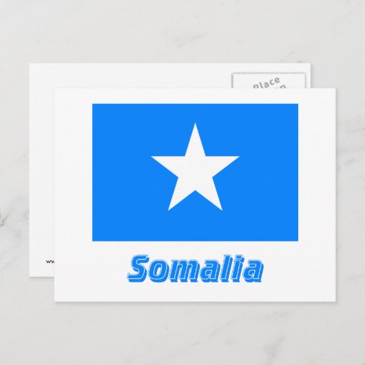 Carte Postale Drapeau Somalie avec nom (Devant / Derrière)
