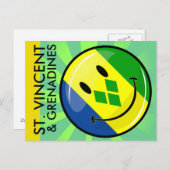 Carte Postale Drapeau souriant de Saint-Vincent-et-les-Grenadine (Devant / Derrière)
