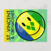 Carte Postale Drapeau souriant de Saint-Vincent-et-les-Grenadine (Devant)