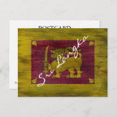 Carte Postale Drapeau sri-lankais en détresse (Devant / Derrière)