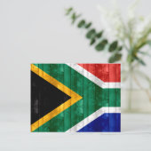 Carte Postale Drapeau sud-africain en bois (Debout devant)