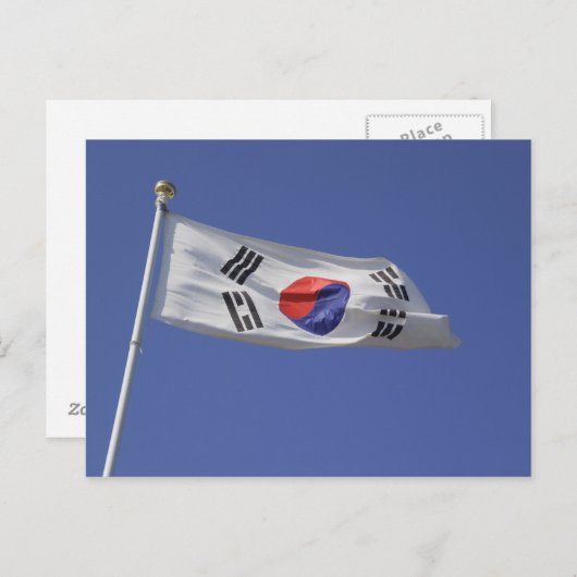 Carte Postale Drapeau sud-coréen (Devant / Derrière)
