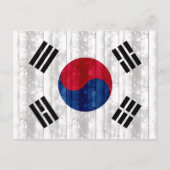 Carte Postale Drapeau sud-coréen en bois (Devant)