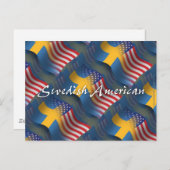 Carte Postale Drapeau suédois-américain (Devant / Derrière)