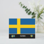 Carte Postale Drapeau suédois & voyage en Suède / Suède (Debout devant)