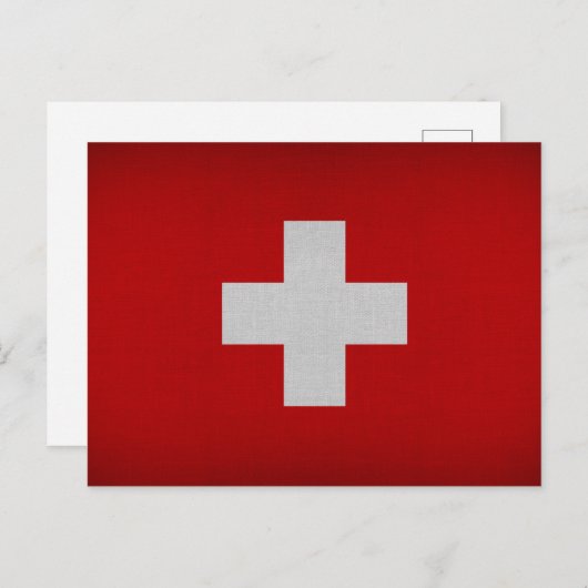 Carte Postale Drapeau suisse (Devant / Derrière)