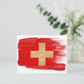 Carte postale drapeau Suisse (Debout devant)