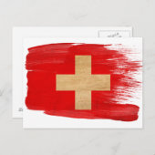 Carte postale drapeau Suisse (Devant / Derrière)