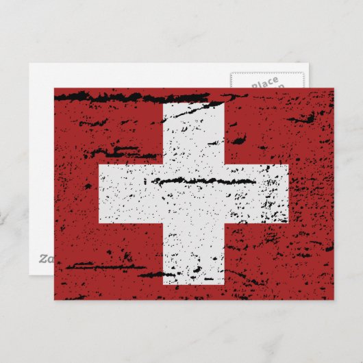 CARTE POSTALE DRAPEAU SUISSE (Devant / Derrière)