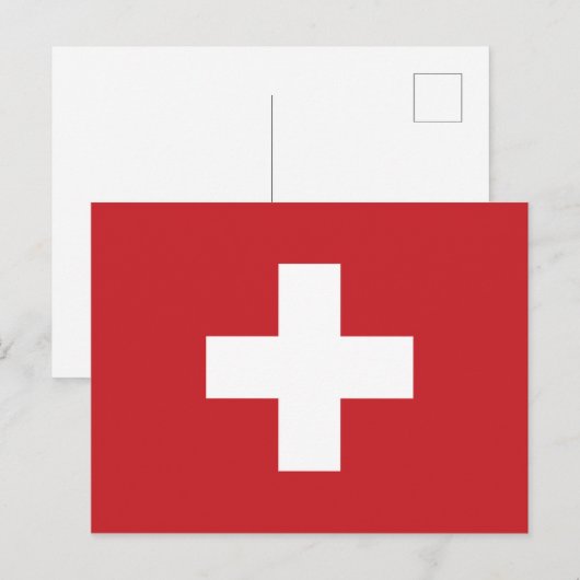 Carte Postale Drapeau Suisse (Devant / Derrière)