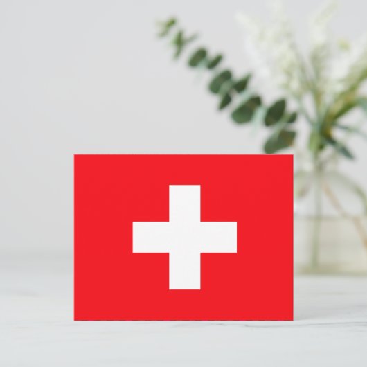 Carte Postale Drapeau Suisse (Debout devant)