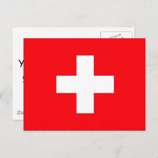 Carte Postale Drapeau Suisse (Devant / Derrière)