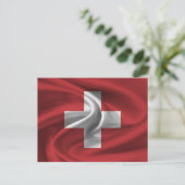 Carte Postale Drapeau Suisse (Debout devant)