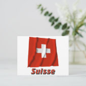 Carte Postale Drapeau Suisse avec le nom français (Debout devant)