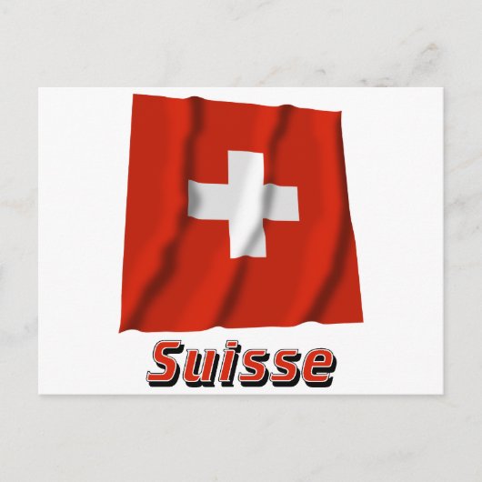 Carte Postale Drapeau Suisse avec le nom français (Devant)