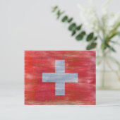 Carte Postale Drapeau suisse en détresse (Debout devant)
