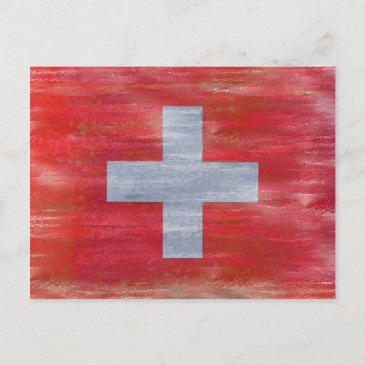 Carte Postale Drapeau suisse en détresse (Devant)