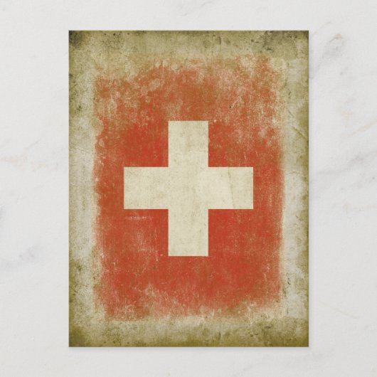 Carte postale Drapeau Suisse en style Vintage Cool (Devant)