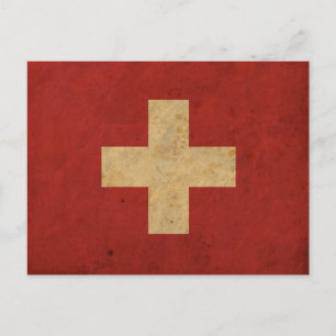 Carte Postale Drapeau Suisse vintage