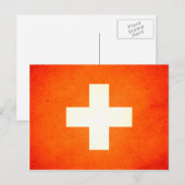 Carte Postale Drapeau Sun bissed Suisse (Devant / Derrière)