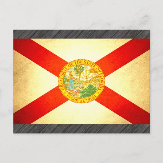 Carte Postale Drapeau Sun embrassé Floride (Devant)