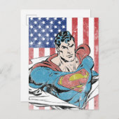Carte Postale Drapeau Superman & US (Devant / Derrière)