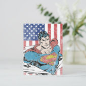 Carte Postale Drapeau Superman & US (Debout devant)
